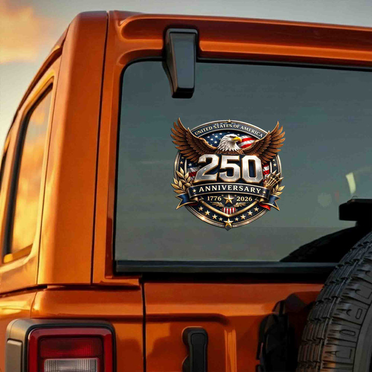 USA 250th Anniversary 1776-2026 Eagle Patriotic Car Vinyl Decal