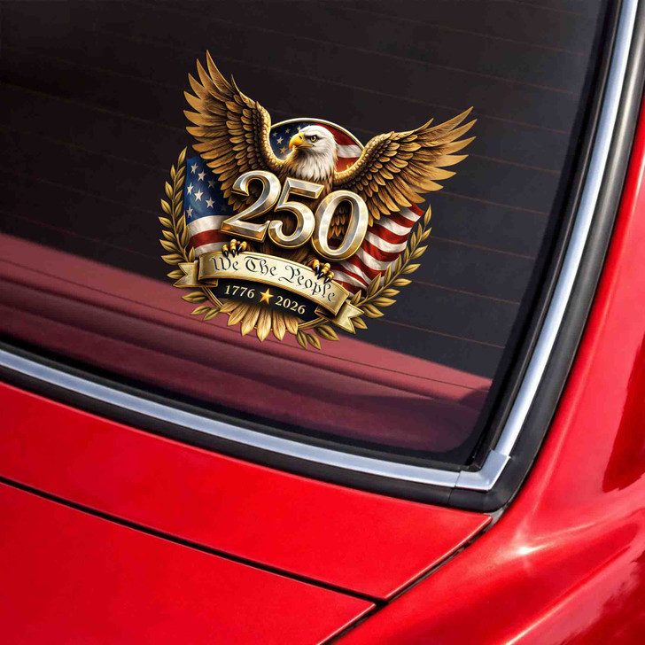 We The People 250 Years 1776-2026 USA Eagle Patriotic Car Window Vinyl Decal