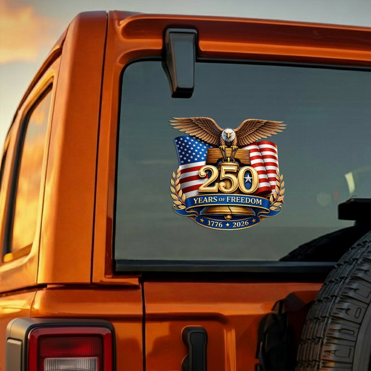 USA 250 Years of Freedom 1776-2026 Eagle Flag Car Window Vinyl Decal