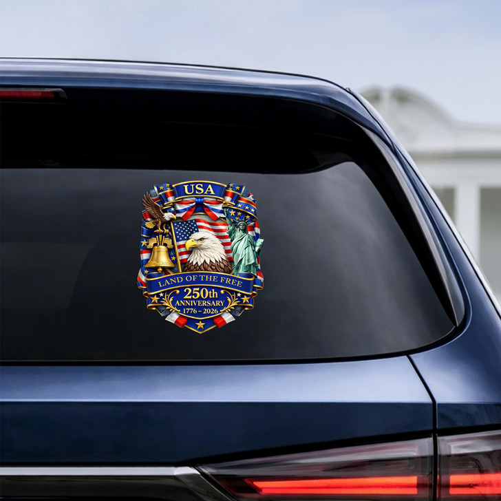 USA 250th Anniversary Eagle Statue Liberty Patriotic Car Window Vinyl Decal