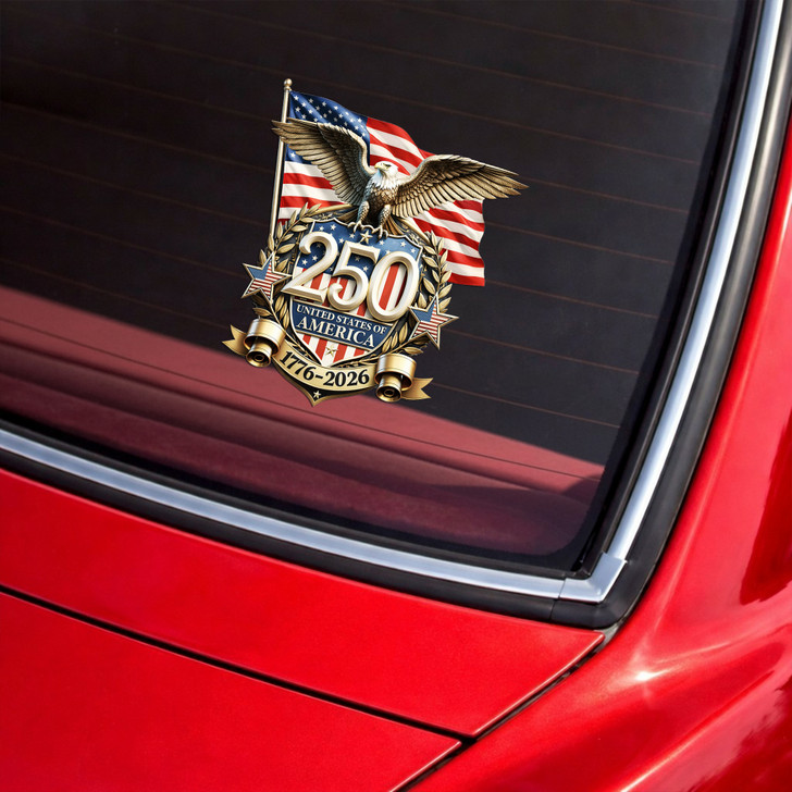 USA Eagle 250 Years 1776-2026 Patriotic Vinyl Car Window Decal
