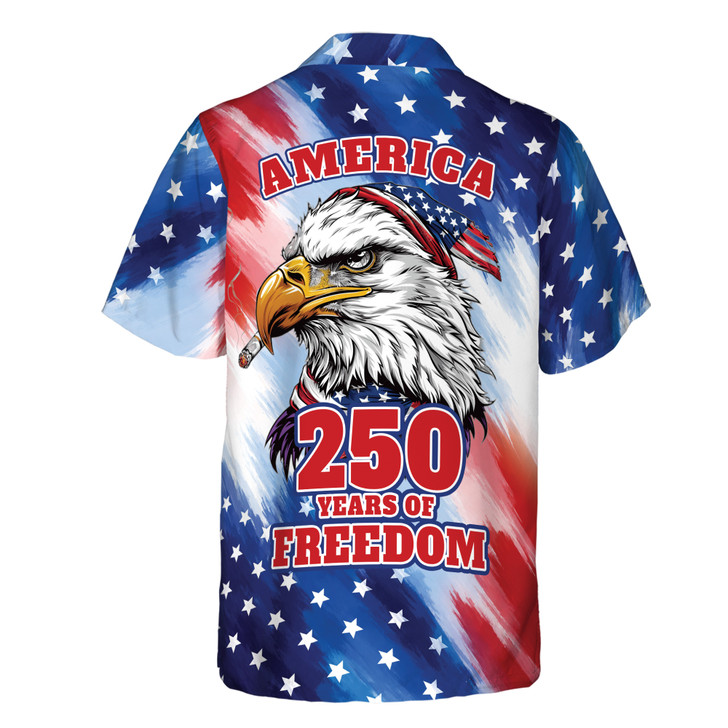 Custom Name 250 Years Freedom Biker Eagle Moto Button Down Shirt S-5XL