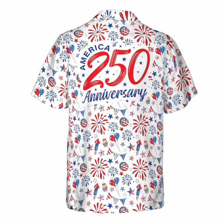 America 250th Anniversary Patriotic Festive Party Button Down Shirt S-5XL
