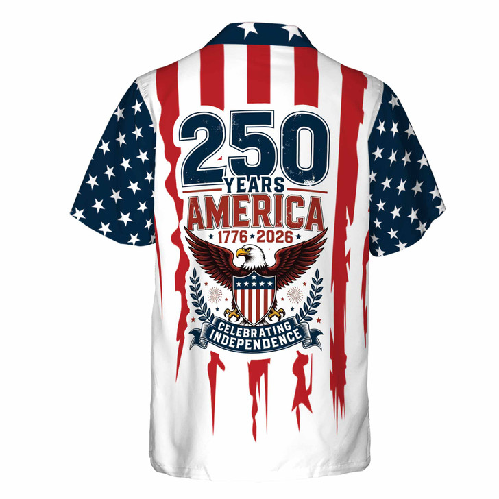 Custom Name 250 Years America 1776-2026 Patriotic Button Down Shirt S-5XL