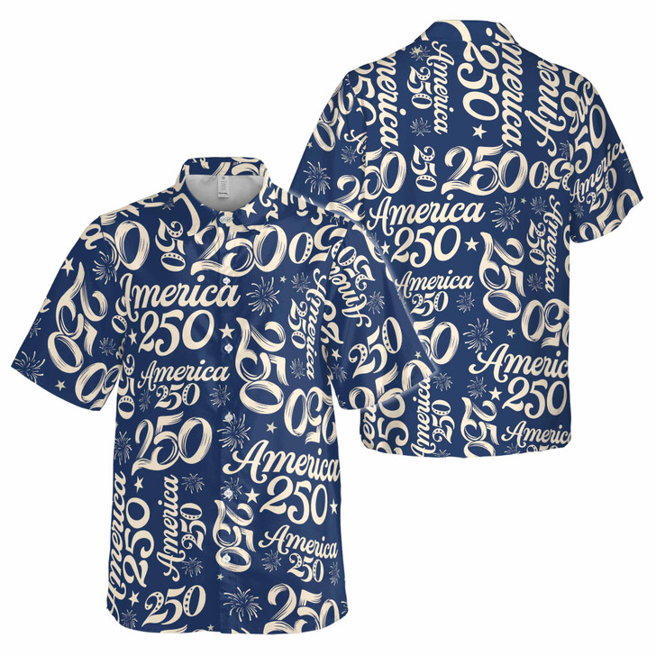 USA 250th Anniversary Landmarks Vintage Button Down Shirt S-5XL