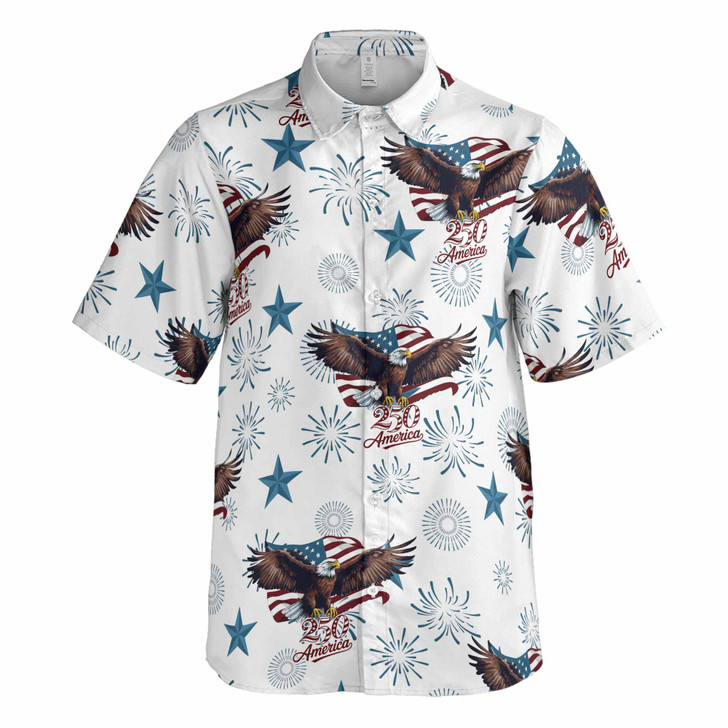 Honoring 250th Anniversary Iwo Jima Flag Raising Button Down Shirt S-5XL