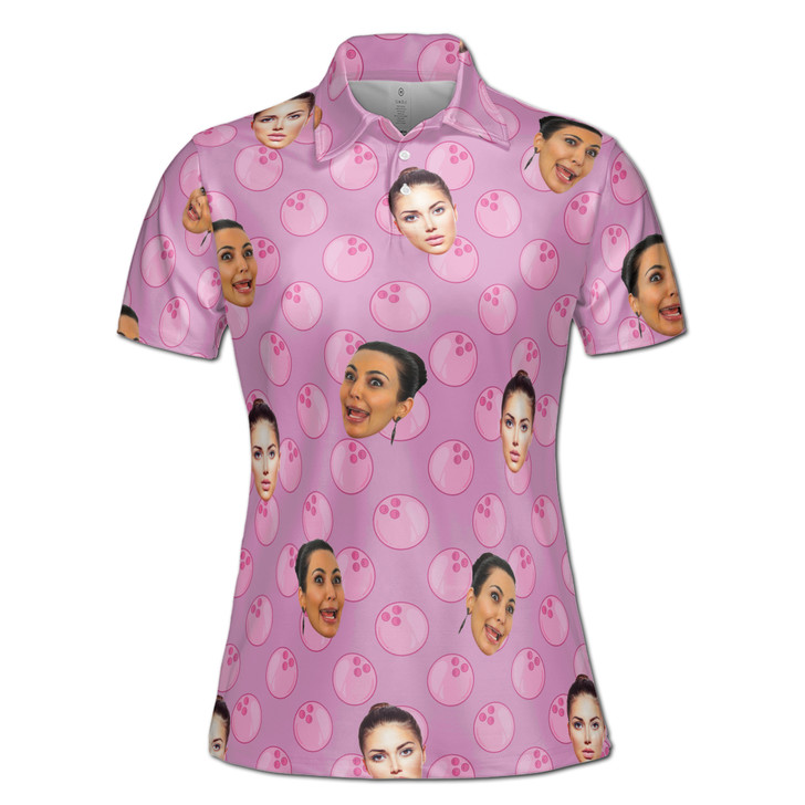 Customize Funny Pattern Option With Your Face Photo Women's Polo Shirt S-5XL