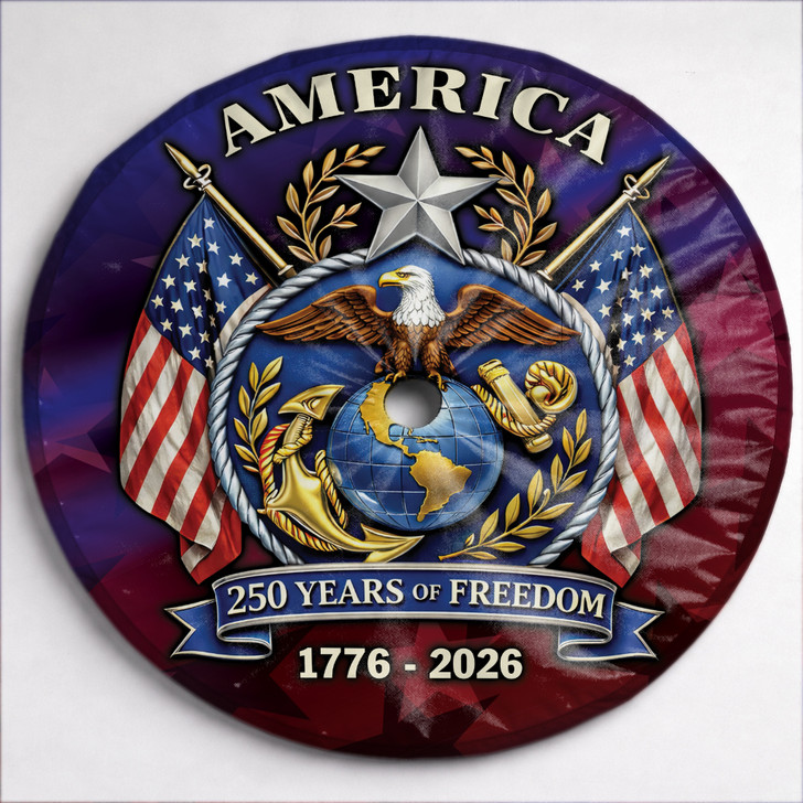 Military Pride America Anniversary 250 Years Freedom Spare Tire Cover