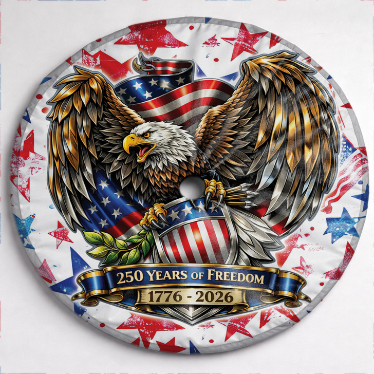 Vintage US Flag Stars and Eagle 250 Years of Freedom Spare Tire Cover