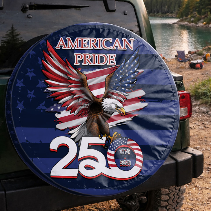 American USA Anniversary 250th Years of Freedom Spare Tire Cover
