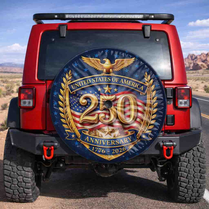 USA 250th Anniversary Golden Eagle America Spare Tire Cover