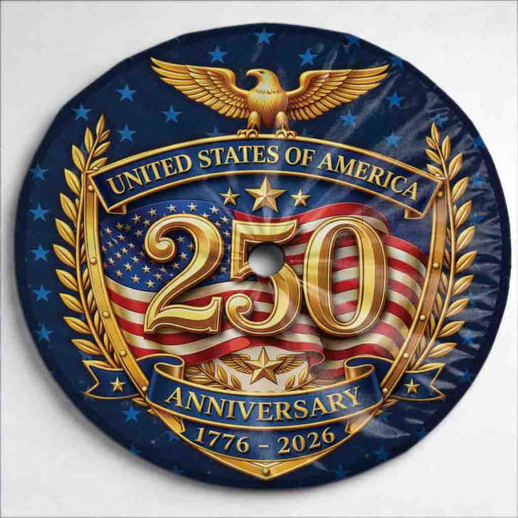 USA 250th Anniversary Golden Eagle America Spare Tire Cover