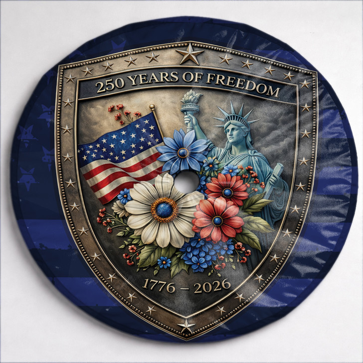USA  250 Years of Freedom Liberty Floral Spare Tire Cover