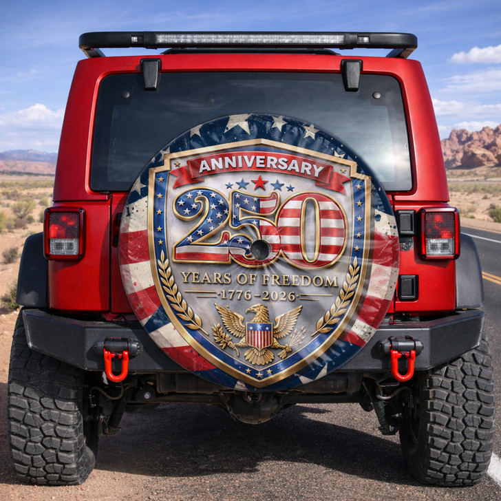 Patriotic 250th Anniversary Years of Freedom USA Spare Tire Cover