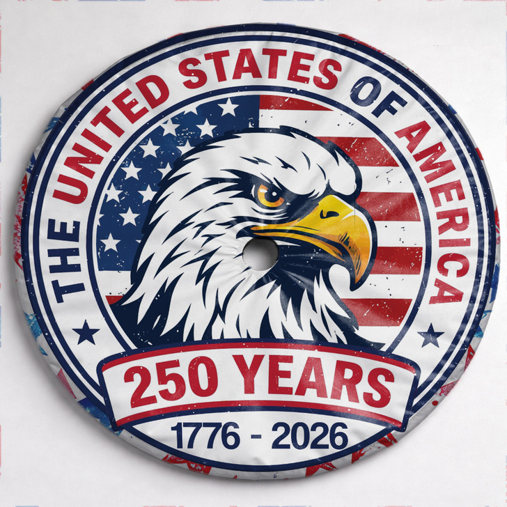 Vintage American Flag Eagle 250th Anniversary Spare Tire Cover