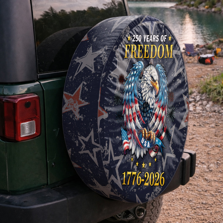 Celebration 250 Years of Freedom American Eagle Patriotic Spare Tire Cover