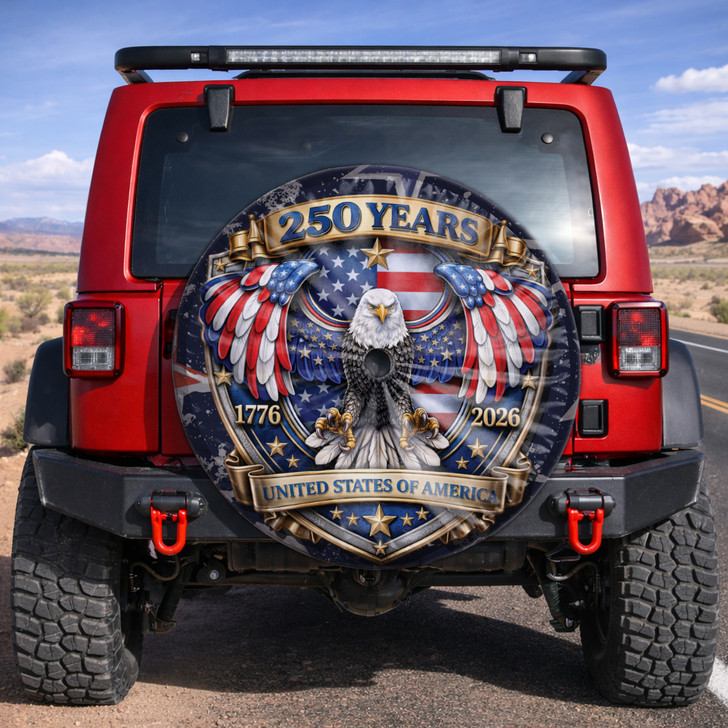 American Flag Eagle 250 Years Freedom Spare Tire Cover
