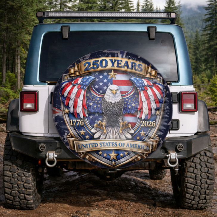 American Flag Eagle 250 Years Freedom Spare Tire Cover