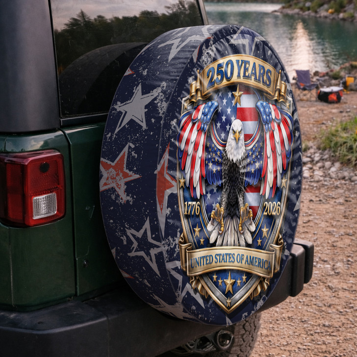 American Flag Eagle 250 Years Freedom Spare Tire Cover