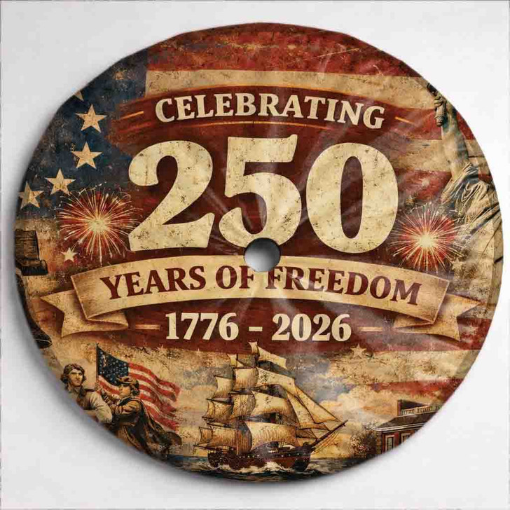 Celebrating Patriotic 250 Years of Freedom USA Spare Tire Cover