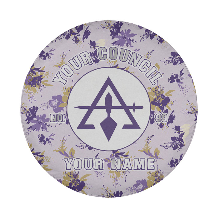 Customized Cryptic Masonry Symbol Masonic Stars Pattern Violet Spare Tire Cover