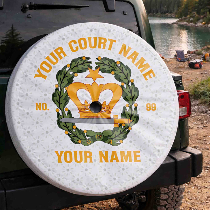 Custom Order of The Amaranth Symbol Floral White Colorful Spare Tire Cover