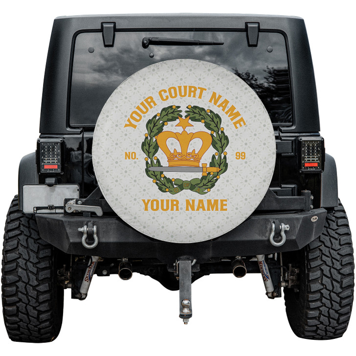 Custom Order of The Amaranth Symbol Floral White Colorful Spare Tire Cover