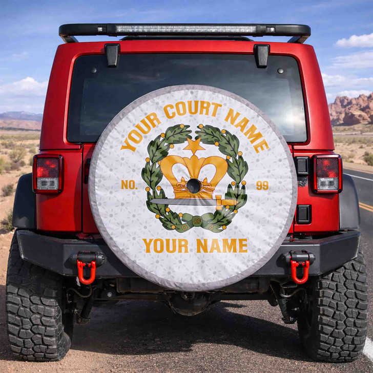 Custom Order of The Amaranth Symbol Floral White Colorful Spare Tire Cover
