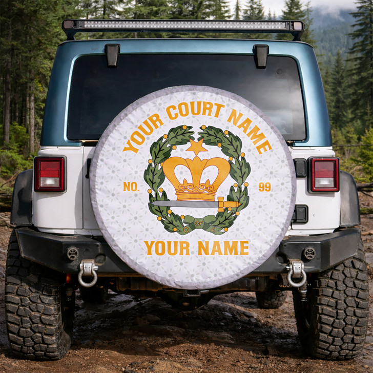 Custom Order of The Amaranth Symbol Floral White Colorful Spare Tire Cover