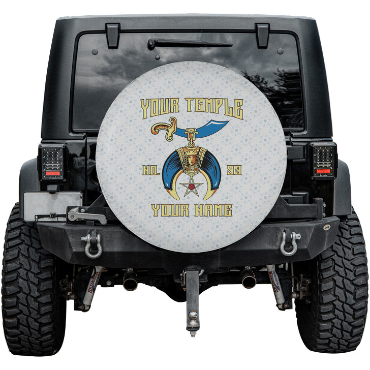 Custom Daughter of Sphinx Symbol Floral White Blue Yellow Spare Tire Cover