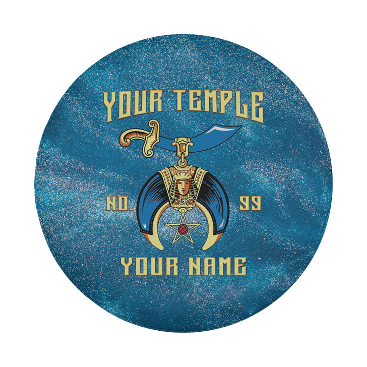 Customized Daughter of Sphinx Symbol Masonic Blue Crystal Gold Spare Tire Cover