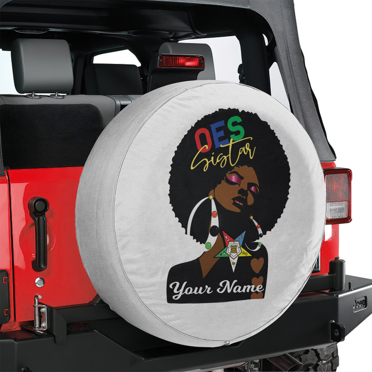 Customized OES Sistar Symbol Masonic Woman White Black Colorful Spare Tire Cover