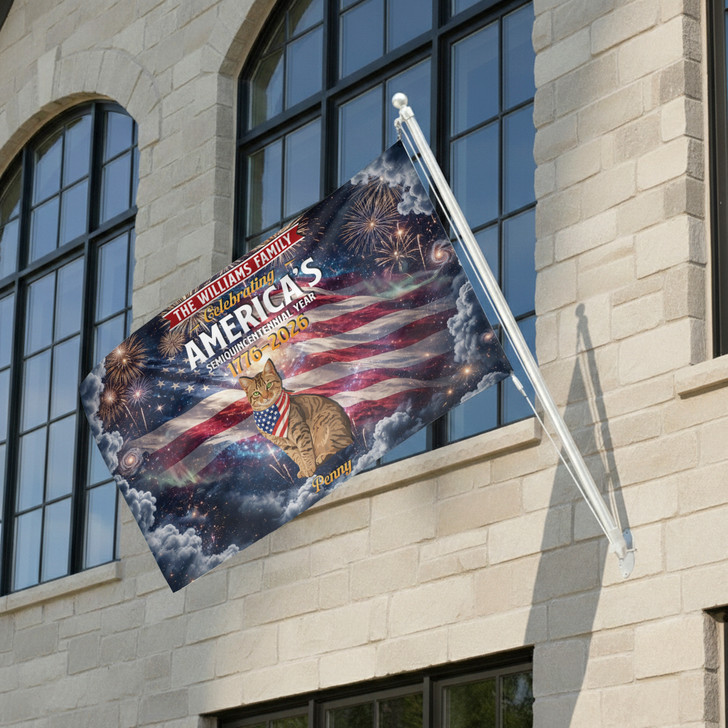 Custom Pets Photo Celebrating 250 Years US Freedom House Flag