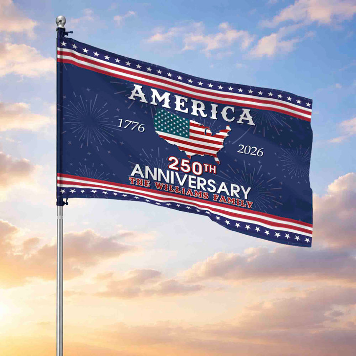 Personalized Family Name America 250th Anniversary1776-2026 House Flag