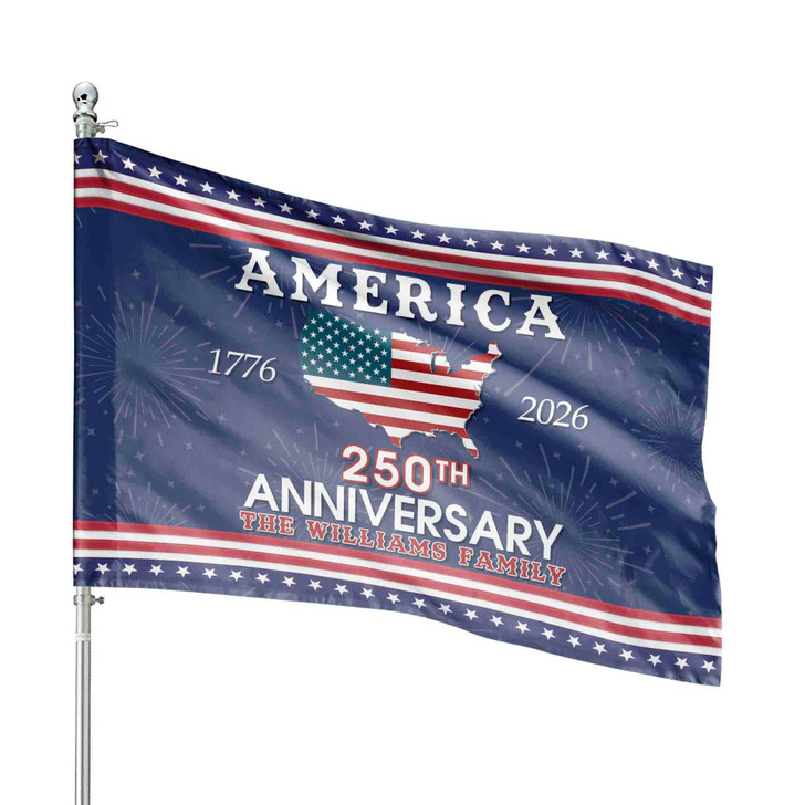 Personalized Family Name America 250th Anniversary1776-2026 House Flag