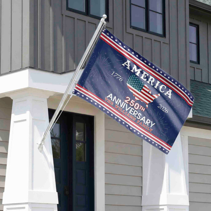 Personalized Family Name America 250th Anniversary1776-2026 House Flag