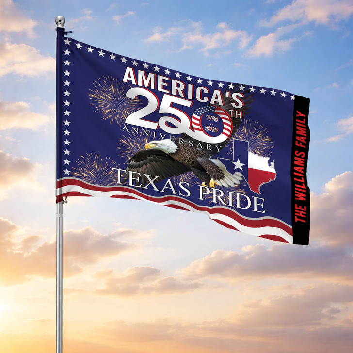Customized Family Name and State America 250th Anniversary Pride House Flag