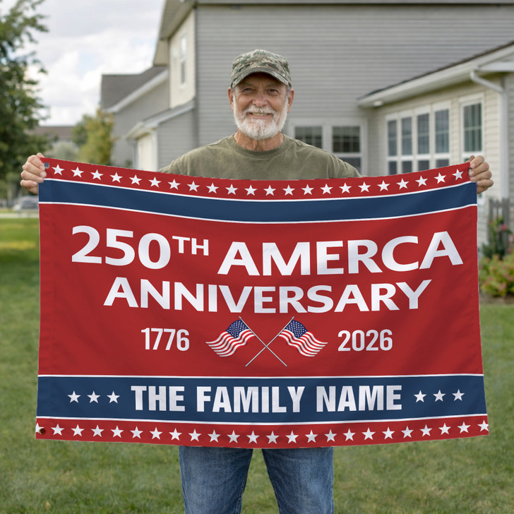 Personalized Celebrating 250th America Anniversary Freedom House Flag