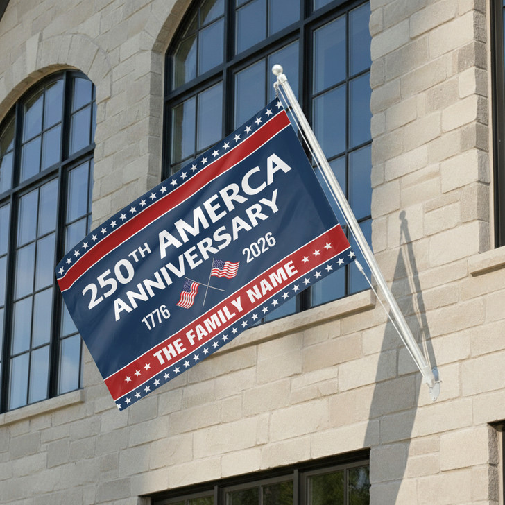 Personalized Celebrating 250th America Anniversary Freedom House Flag