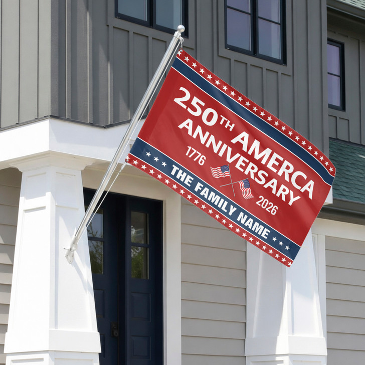 Personalized Celebrating 250th America Anniversary Freedom House Flag