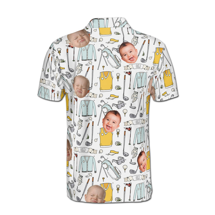 Customized Funny Pattern Options For Golf Player Custom With Face Men's Polo Shirt S-5XL