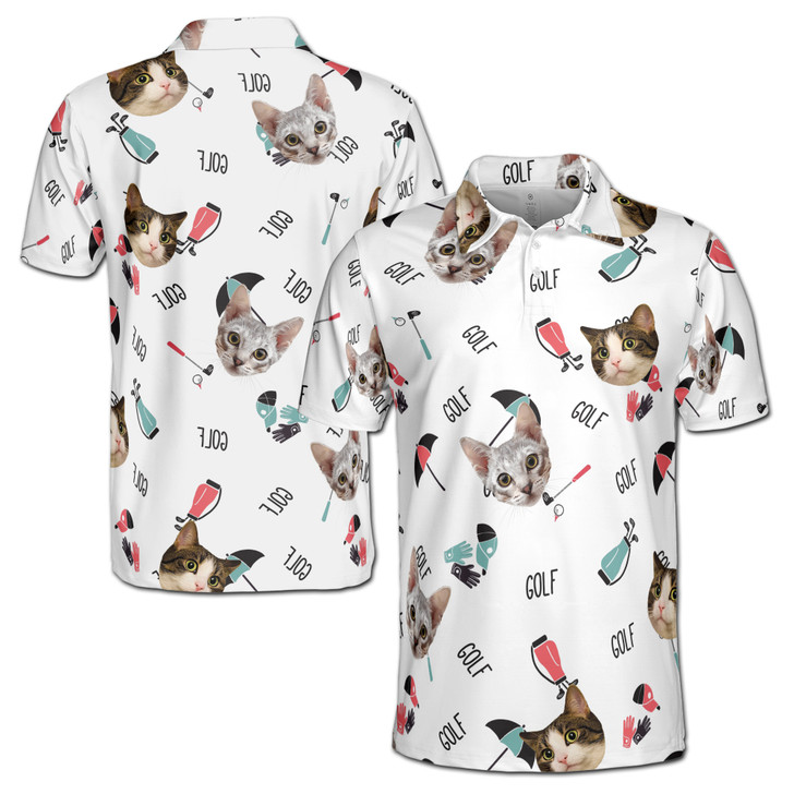 Customized Funny Pattern Options For Golf Player Custom With Face Men's Polo Shirt S-5XL