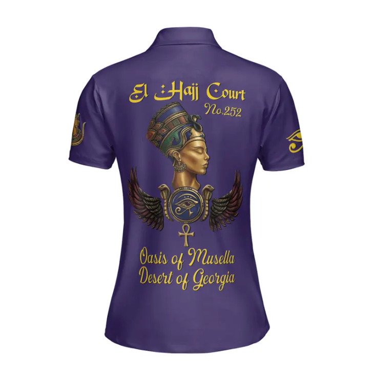 Personalized Court Name DOI Queen of Eternity Shriners AEAONMS 3D Women Polo Shirt Size S-5XL
