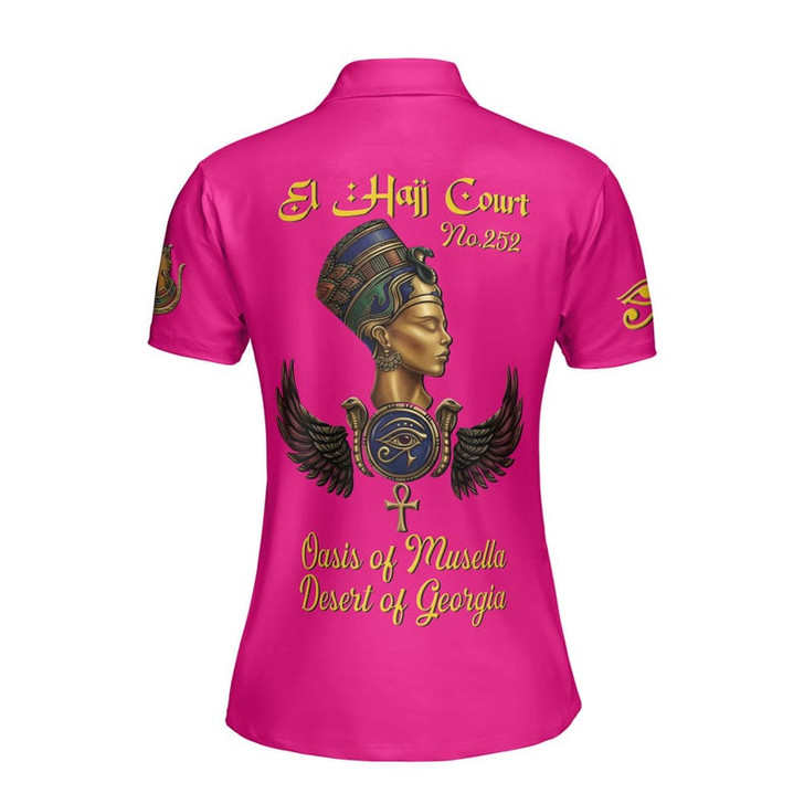 Personalized Court Name DOI Queen of Eternity Shriners AEAONMS 3D Women Polo Shirt Size S-5XL