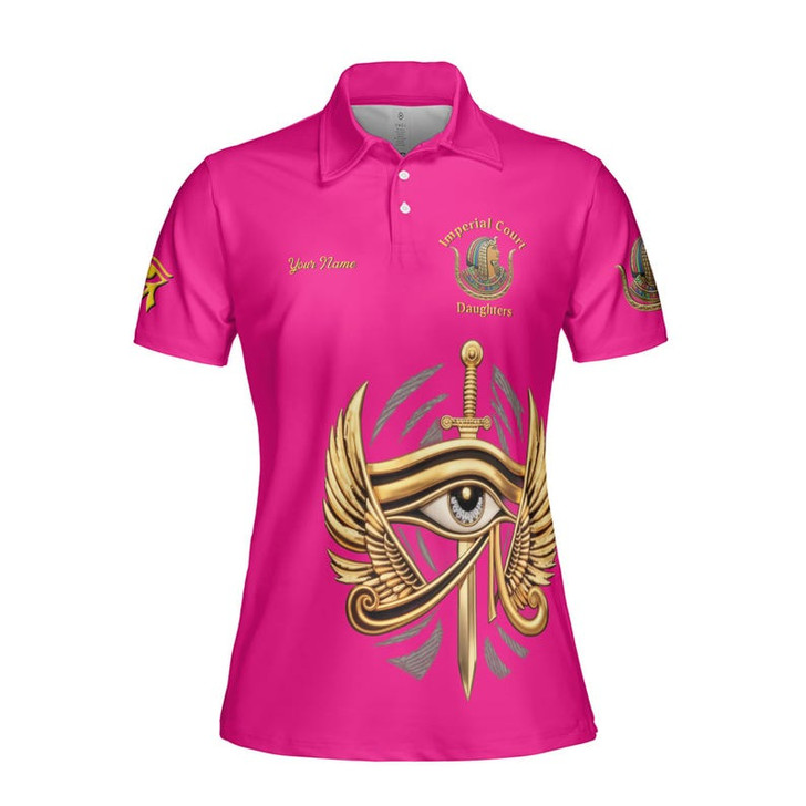 Personalized Court Name DOI Queen of Eternity Shriners AEAONMS 3D Women Polo Shirt Size S-5XL