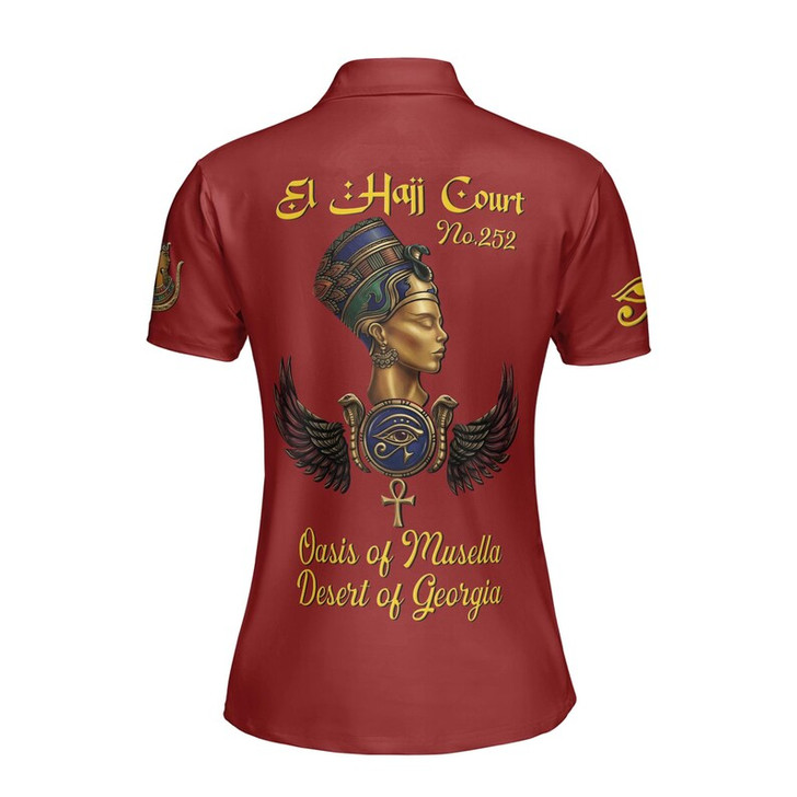 Personalized Court Name DOI Queen of Eternity Shriners AEAONMS 3D Women Polo Shirt Size S-5XL