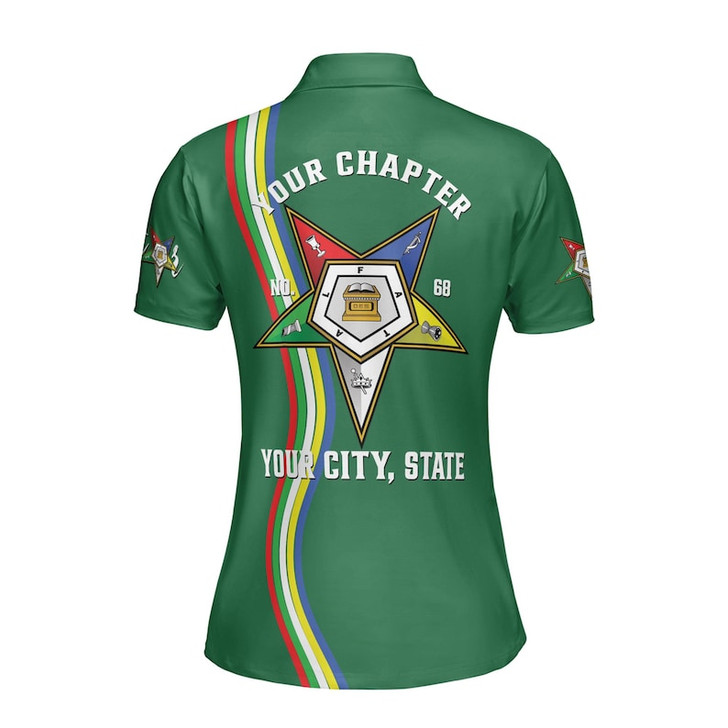 Custom Chapter Name OES Order of the Eastern Star Sistar Freemasonry Women's Polo Shirt Size S-5XL