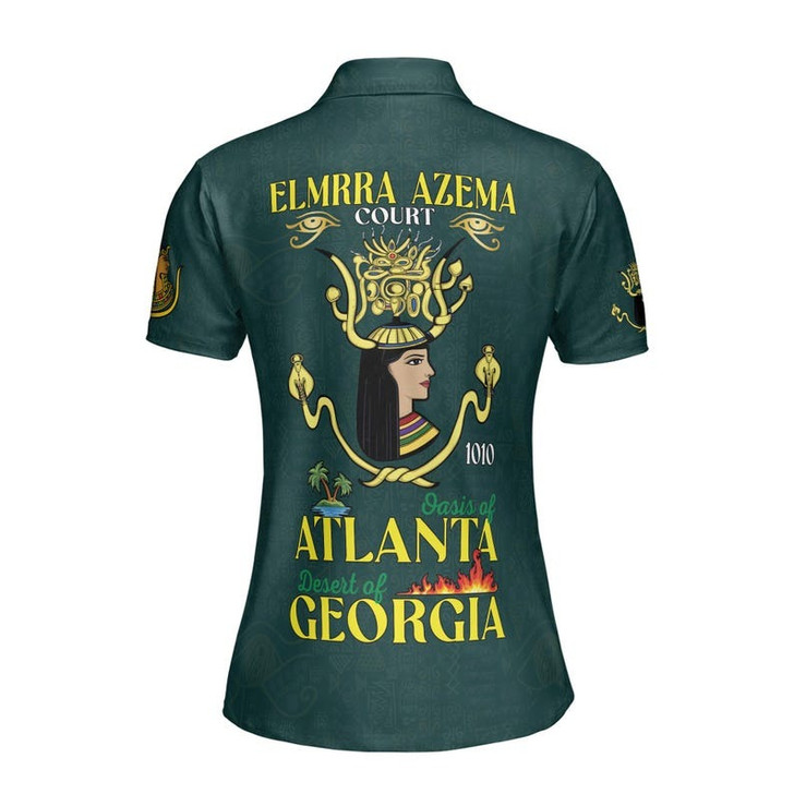 Personalized Court Name DOI Egyptian Ancient Goddess Crown of Eternity 3D Women Polo Shirt Size S-5XL