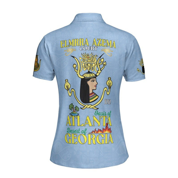 Personalized Court Name DOI Egyptian Ancient Goddess Crown of Eternity 3D Women Polo Shirt Size S-5XL