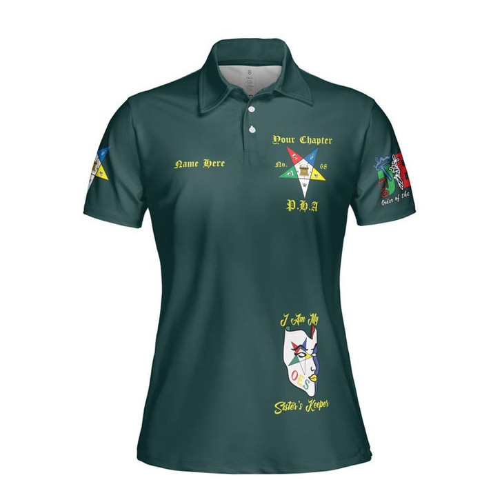 Custom Chapter Name OES Order of the Eastern Star Masonic My Sisters Keeper 3D Women Polo Shirt Size S-5XL